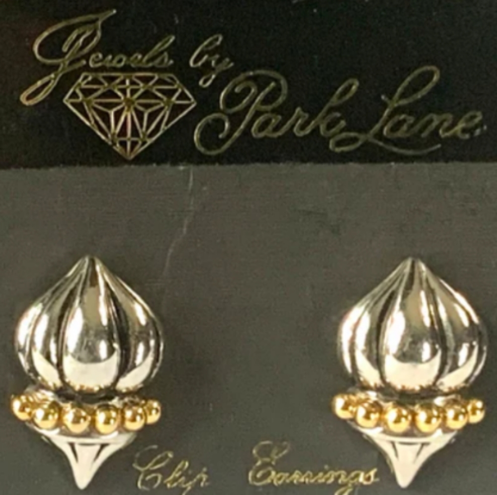 Park Lane Designer Silver and Gold Clip On Earrings.